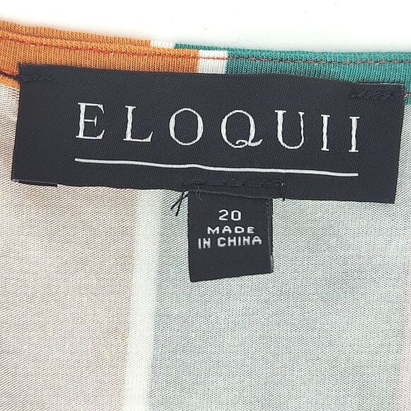 Eloquii Rainbow Wrap Around Dress Size 20 Multicolor Stripes Knee Length V Neck - Picture 4 of 9